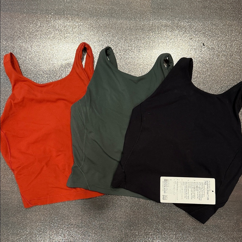 lululemon athletica Red, Green, and Black Tank Tops